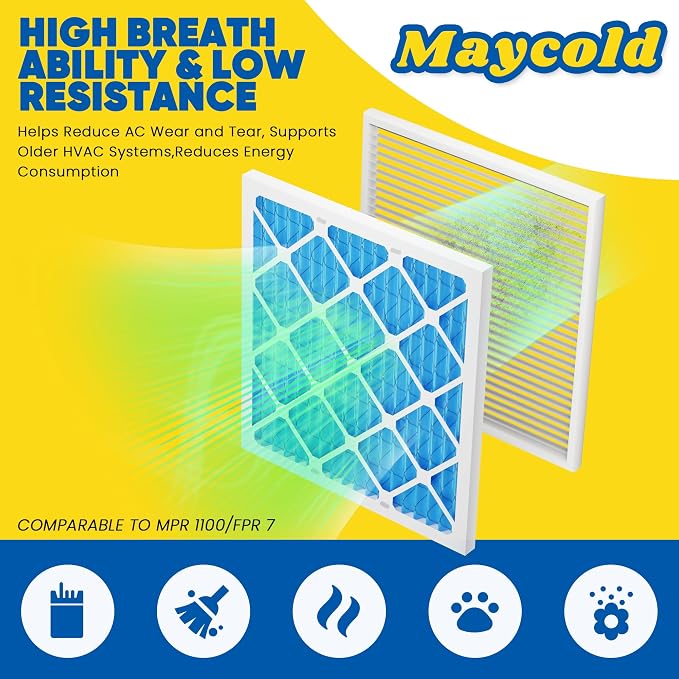 Maycold 14x20x1 MERV 11 Furnace Air Filter, High-Performance HVAC AC Filters