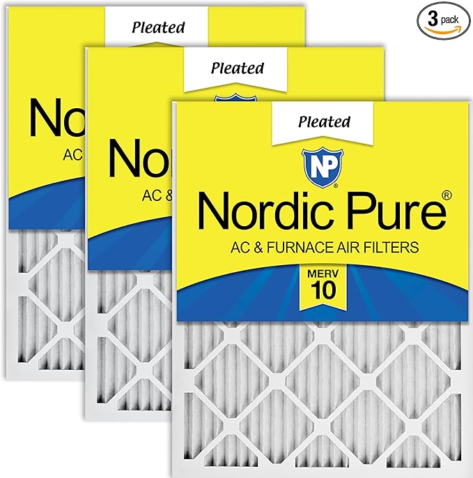Nordic Pure 18x24x1 Pleated MERV 10 Air Filters 3 Pack