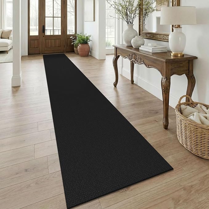KOZYFLY Black 2.5'x18' Runners Rugs