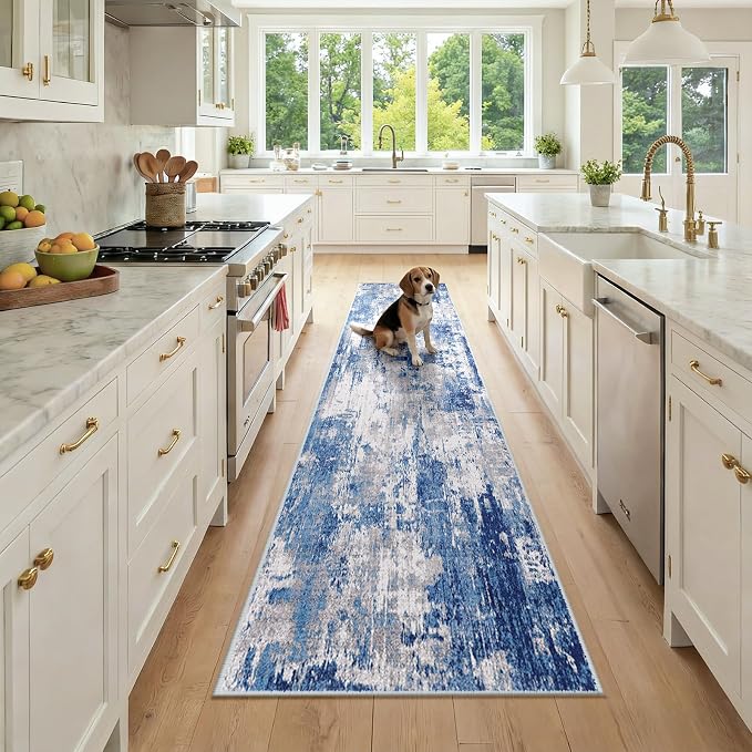 RELEANY Washable Area Rugs 2x9 Non-Slip Modern Abstract Soft