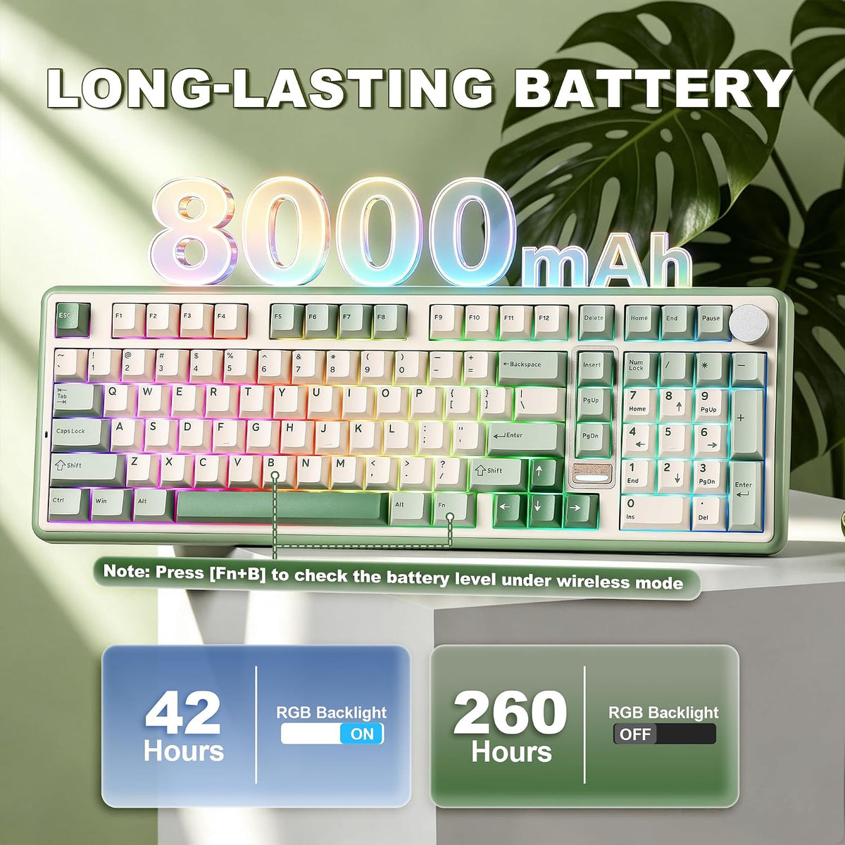 YUNZII B98 PRO 96% Wireless Mechanical Keyboard(Matcha Green, Candy Switch)