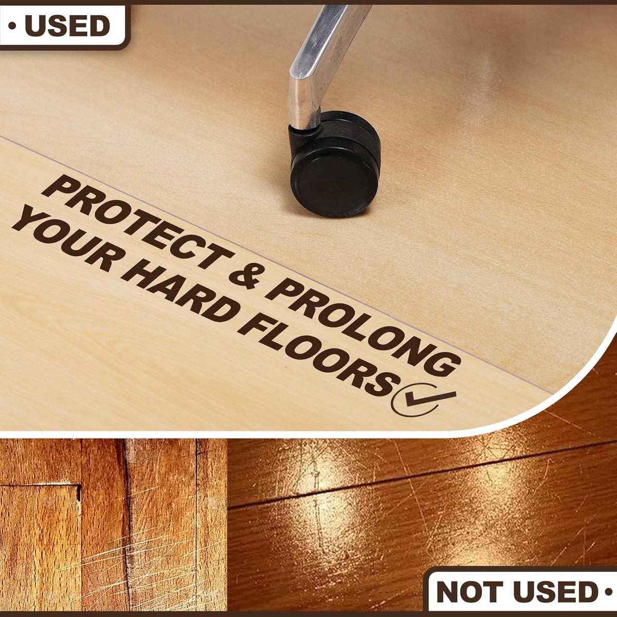 2mm Thicker Clear Office Chair Mat, 36"x48" Rolling Chair Floor Protector