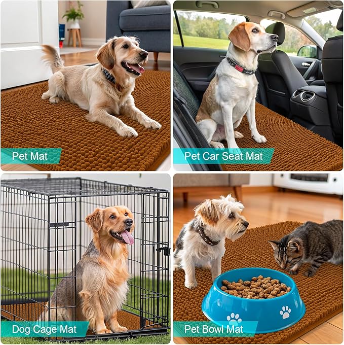 OLANLY Dog Door Mat for Muddy Paws 36x24, Absorbs Moisture and Dirt, Absorbent