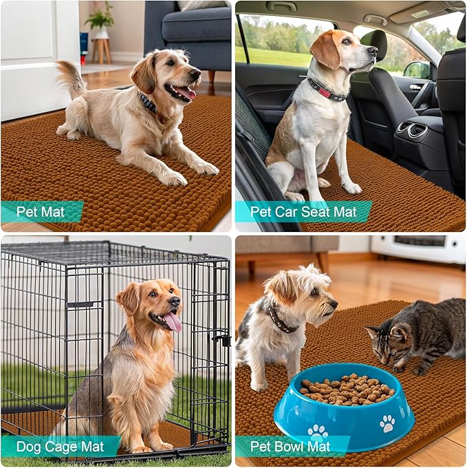 OLANLY Dog Door Mat for Muddy Paws 32x20, Absorbs Moisture and Dirt, Absorbent