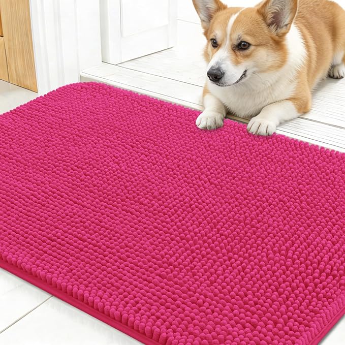 OLANLY Dog Door Mat for Muddy Paws 24x16, Absorbs Moisture and Dirt, Absorbent