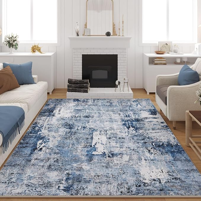 Rugcomf 8x10 Rug Washable Boho Rug Soft Large Area Rug Non-Slip Non-Shedding