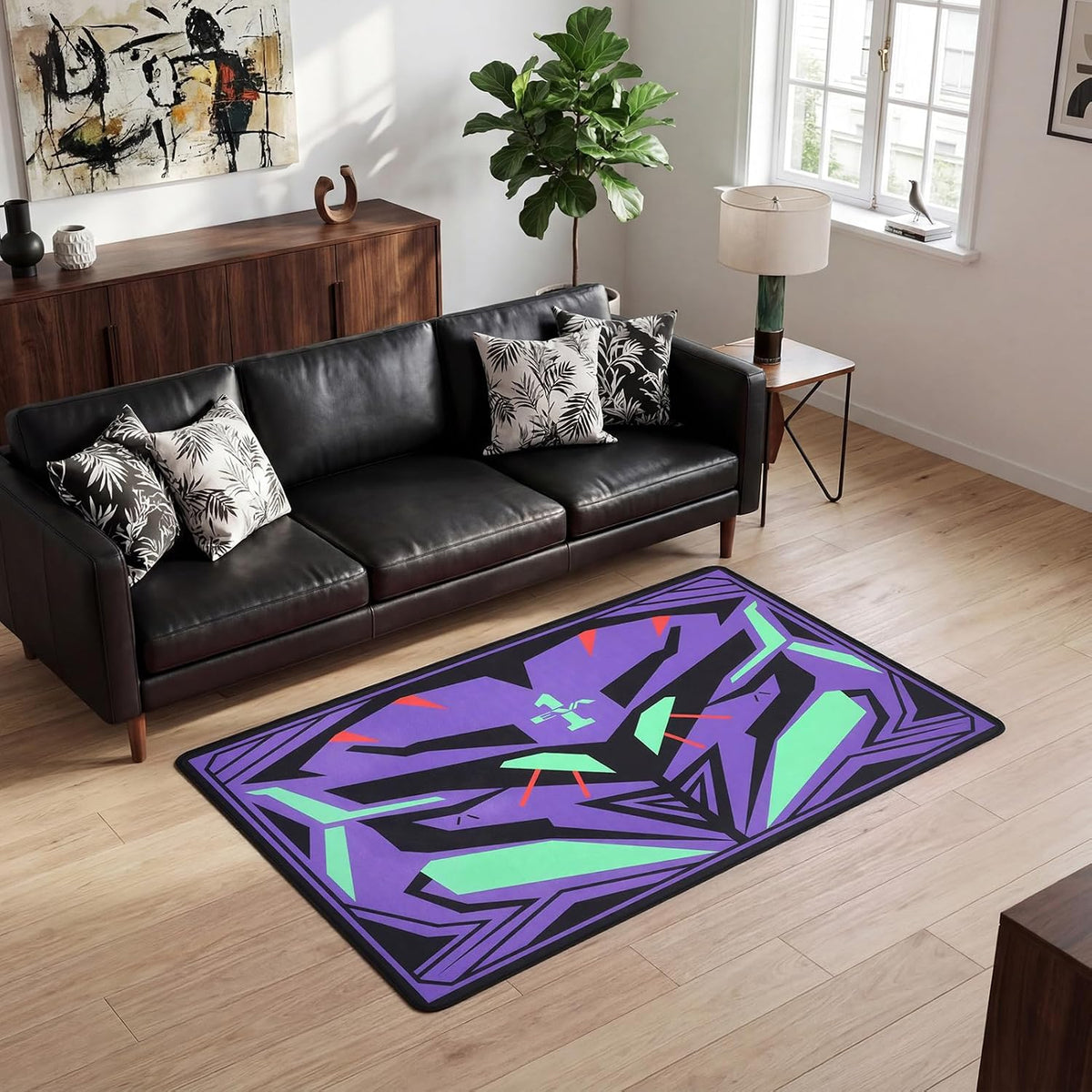 Evangelion EVA-01 Facade Chair Mat, 43x71 Inch Gaming Office Floor Mat