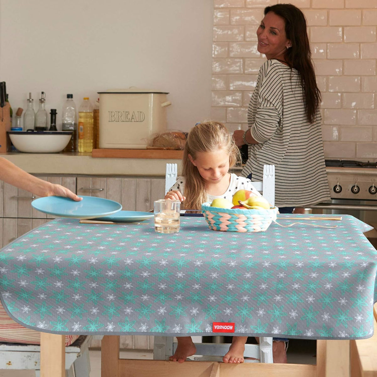 Extra Large Splat Mat, Waterproof Non Slip Floor Splash Mat 54"x72", Flower
