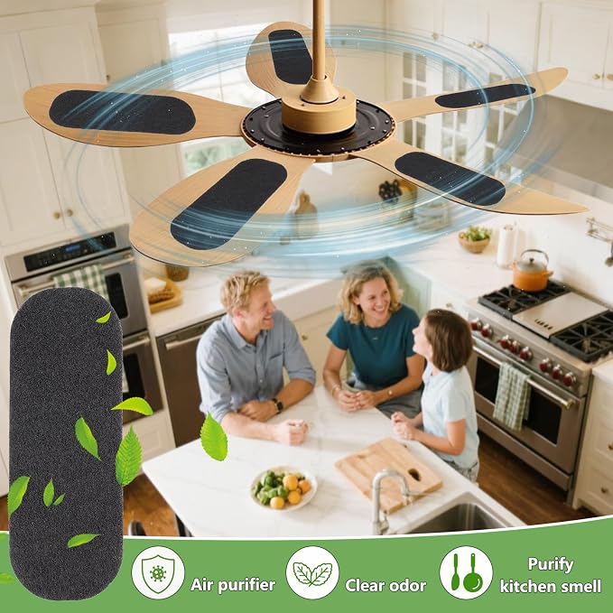 15 Pack Ceiling Fan Filters, Unscented Activated Coconut Shell Carbon Ceiling
