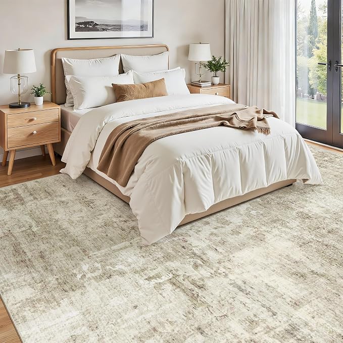 Soalmost Area Rug 10x12 Vintage Washable Living Room Large Carpet Non Slip