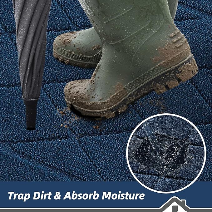 BEQHAUSE Dirt Trapper Door Mat 20" x 32", Doormat Non-Slip Entryway Rugs