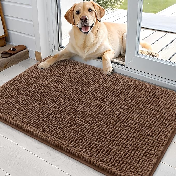 OLANLY Dog Door Mat for Muddy Paws 35x24, Absorbs Moisture and Dirt, Absorbent