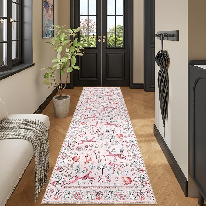 DUKINO 2x10 Rug for Hallway, Washable Kitchen Runner Rug