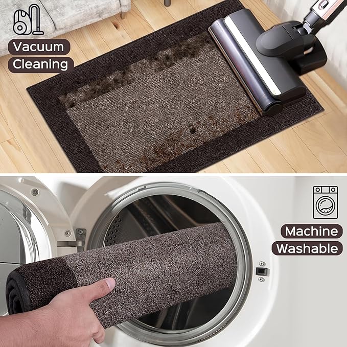 Indoor Door Mat 20" x 32", Washable Kitchen Rug, Non Slip Entryway Rug