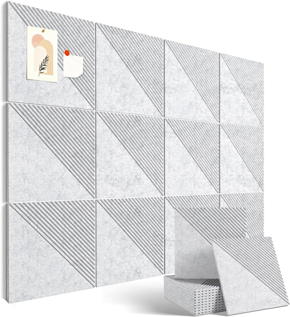 48" x 36" Large Cork Board Alternative&Felt Bulletin Board, Light Gray