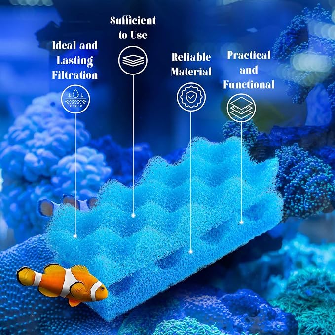 20 Pcs Aquarium Filters Replacement Filter Media Kits Compatible