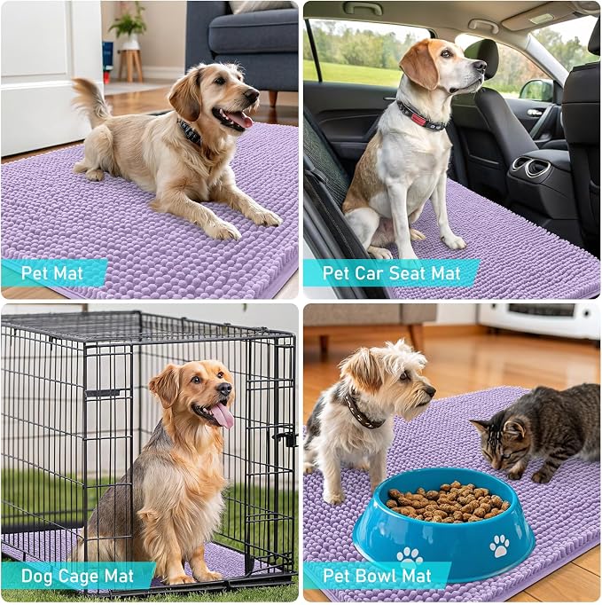 OLANLY Dog Door Mat for Muddy Paws 47x17, Absorbs Moisture and Dirt, Absorbent