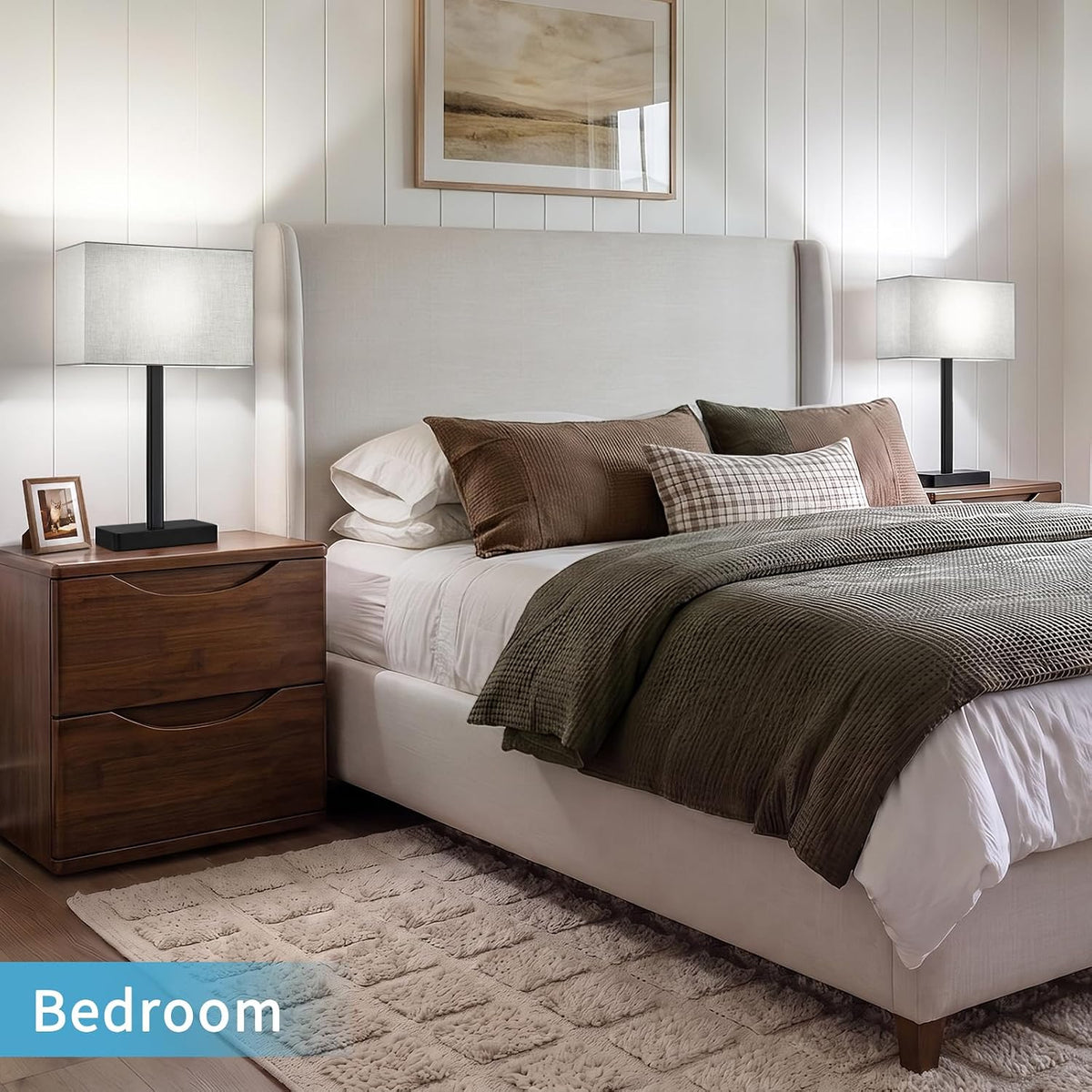 Touch Lamps for Nightstand Set of 2, Lamp for Bedroom Living Room with USB