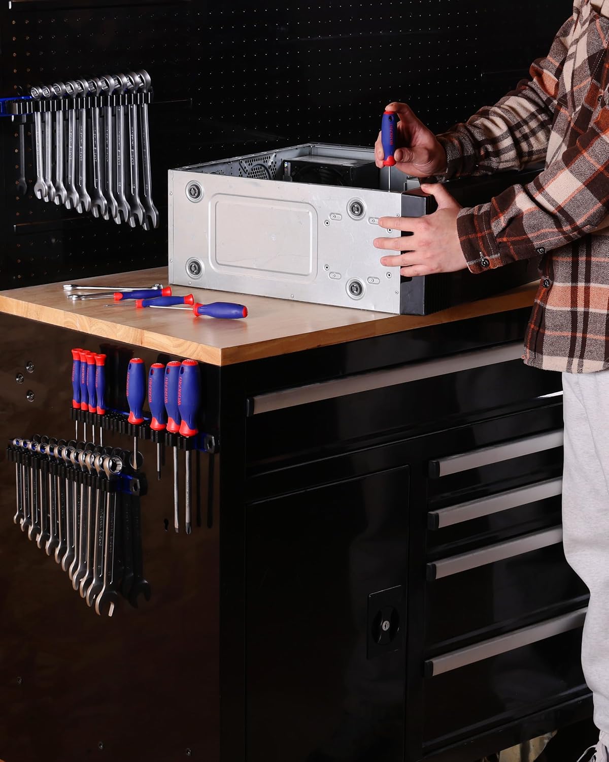 WORKPRO Magnetic Screwdriver and Wrench Organizer Set, 36-Slot Tool Holders