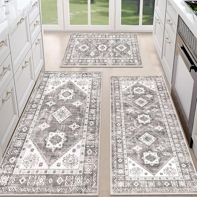 HEBE Boho Kitchen Rug Sets 3 Piece