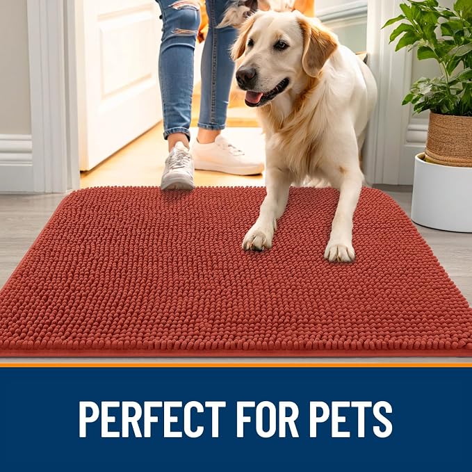 OLANLY Dog Door Mat for Muddy Paws 40x32, Absorbs Moisture and Dirt, Absorbent