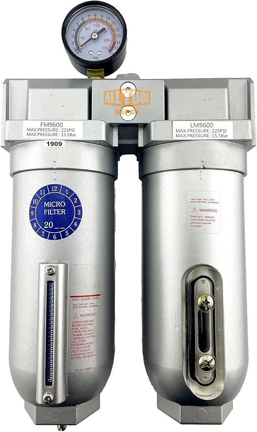 1" NPT SUPER DUTY Industrial Grade 2 Stages Coalescing Filter Desiccant Dryer