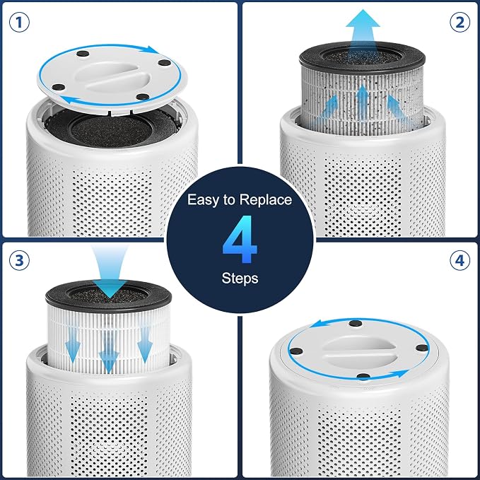 Tailulu 2 Pack D10 Replacement Filter, Air Purifier Filter