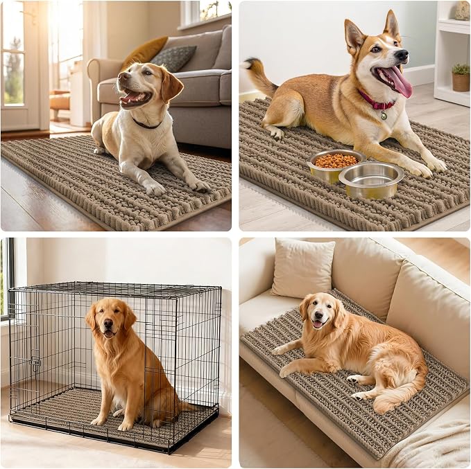 Smiry Dog Door Mat for Muddy Paws 47x17, Absorbent Dirt Trapper, Non-Slip