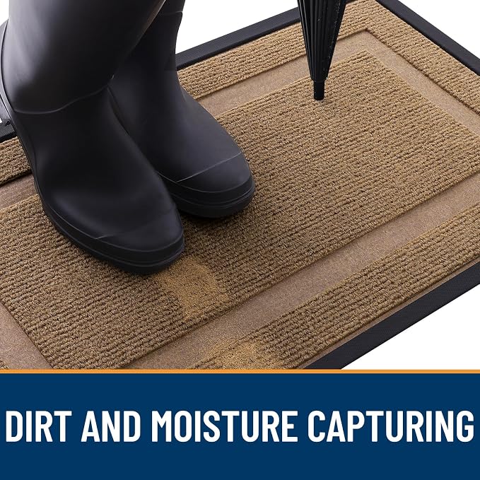 OLANLY Front Door Mat Indoor Outdoor Entrance, Waterproof All-Season,