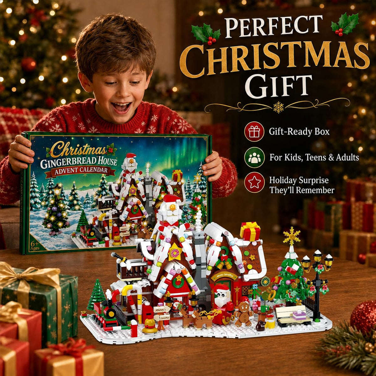 Advent Calendar 2026 Gingerbread House Building Blocks Set