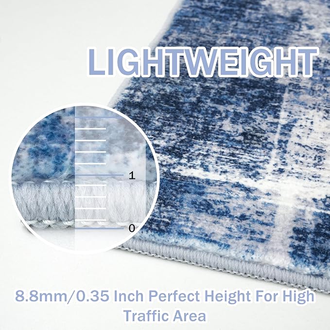 IOHOUZE Abstract Runner Rug 3x10 Ft Washable Runners