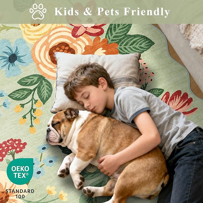 DUKINO 2x10 Runner Rug for Hallway, Washable Kitchen Rug