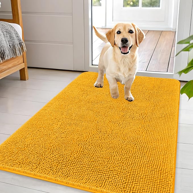 OLANLY Dog Door Mat for Muddy Paws 44x32, Absorbs Moisture and Dirt, Absorbent