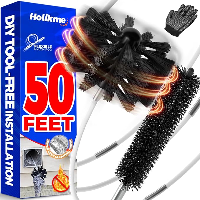 Holikme 50Feet Dryer Vent Cleaner Kit