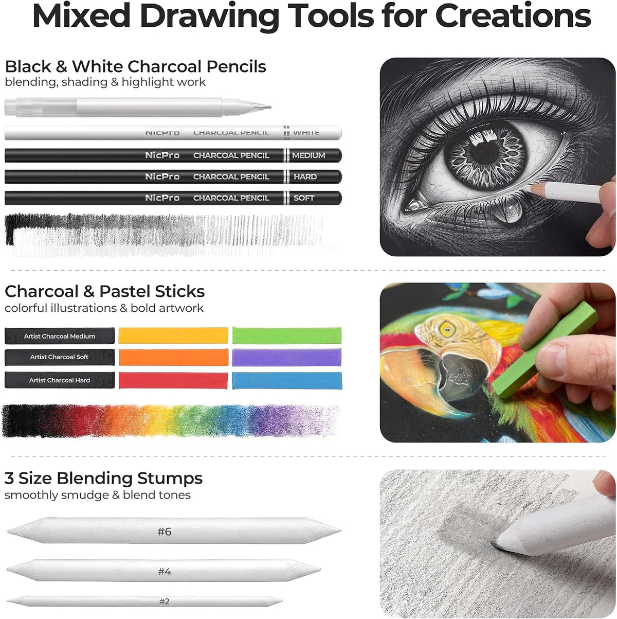 Nicpro 180 PCS Art Drawing Supplies Kit, Pro Art Supplies for Adult & Teens
