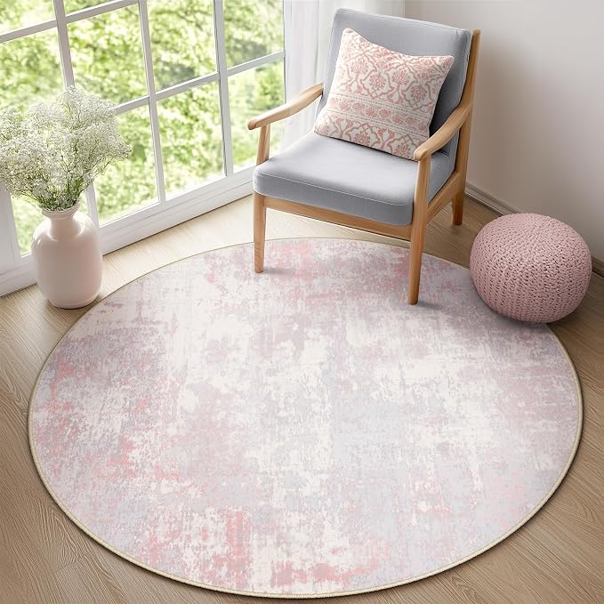 RELEANY Washable Area Rugs 8ft Non-Slip Modern Abstract Soft