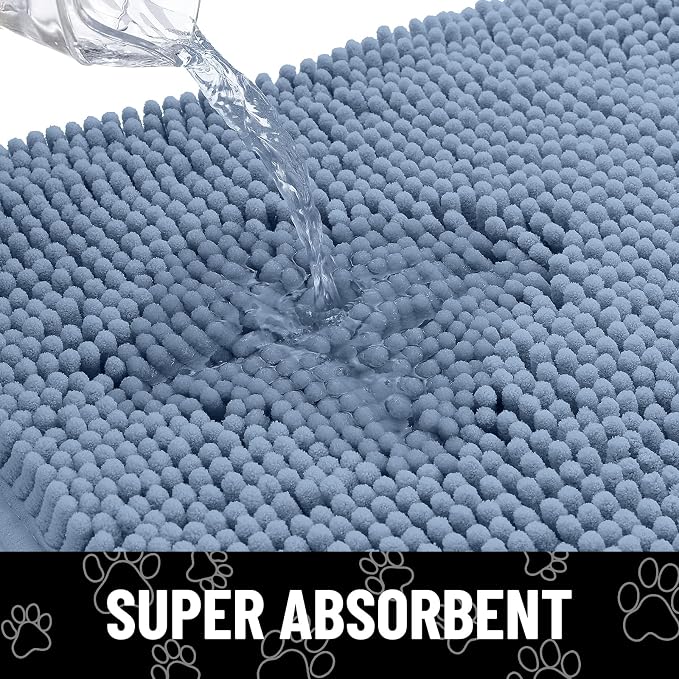 Smiry Dog Door Mat for Muddy Paws, Absorbent Dirt Trapper Non Slip Quick Dry