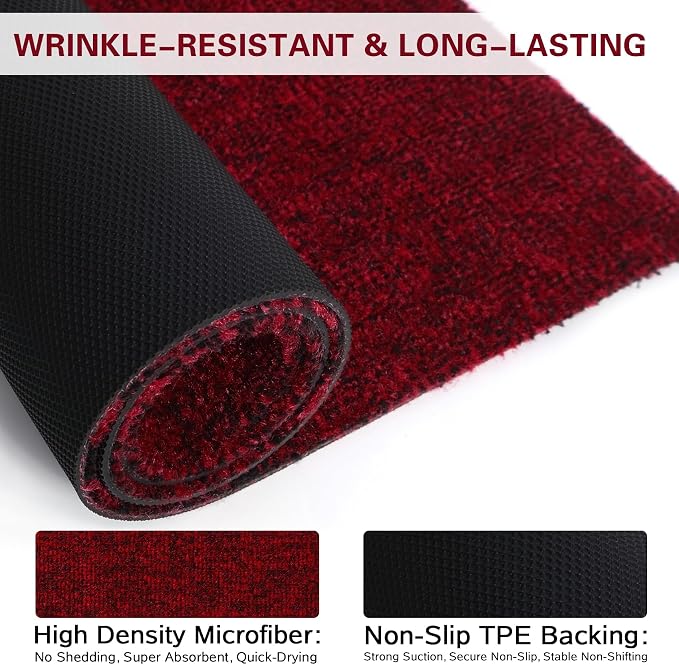 Front Door Mat Indoor and Outdoor, Non-Slip Low Profile Doormat 60"x35"