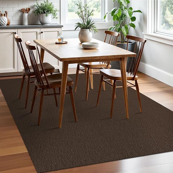 EARTHALL Washable Area Rugs 5x7 Ft Non Slip Living Room Rugs Cotton Rubber