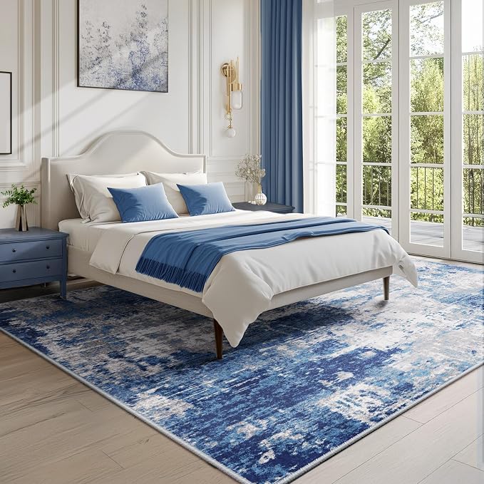 RELEANY Washable Area Rugs 10'x14' Non-Slip Modern Abstract Soft