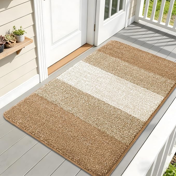 Kitinjoy Indoor Outdoor Door Mat, 59x32 Non-Slip Absorbent Dirt Trapper