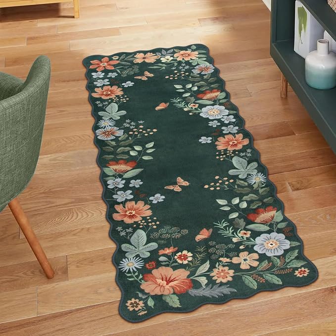 Lahome Floral Small Rug, 2x4 Kitchen Rugs Non Slip Washable Rug Ultra-Thin