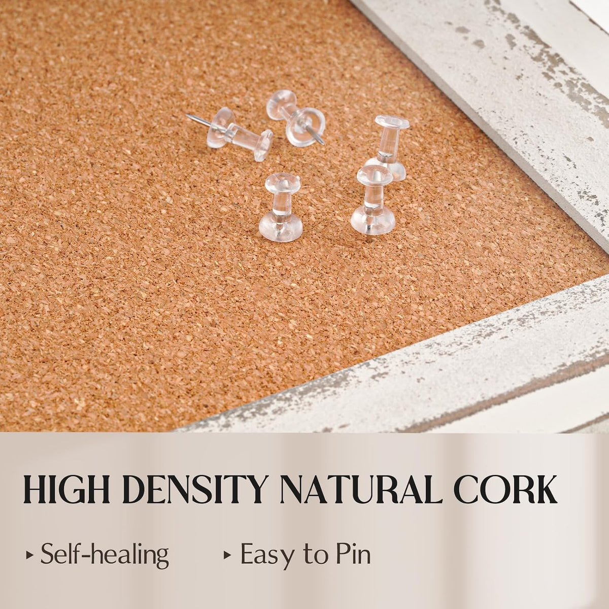 Large Cork Board Bulletin Board, 48"x36" Corkboard for Wall