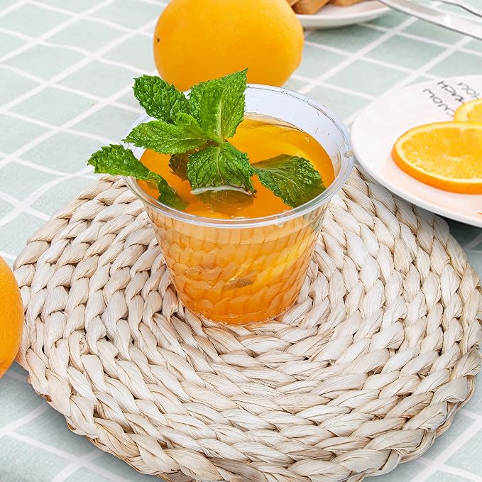 TashiBox 9 oz Disposable Plastic Cups, Crystal Clear