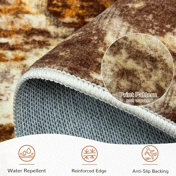 BESTSWEETIE Area Rug 4x6 Rug Machine Washable Non-Slip Low Pile Print Pattern