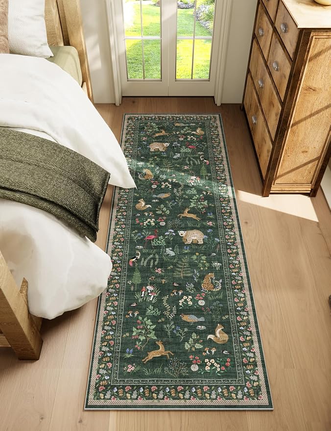 Washable Kitchen Rug Runners for Hallways: 2'6"x8' Bedroom Runner Rugs Non Slip
