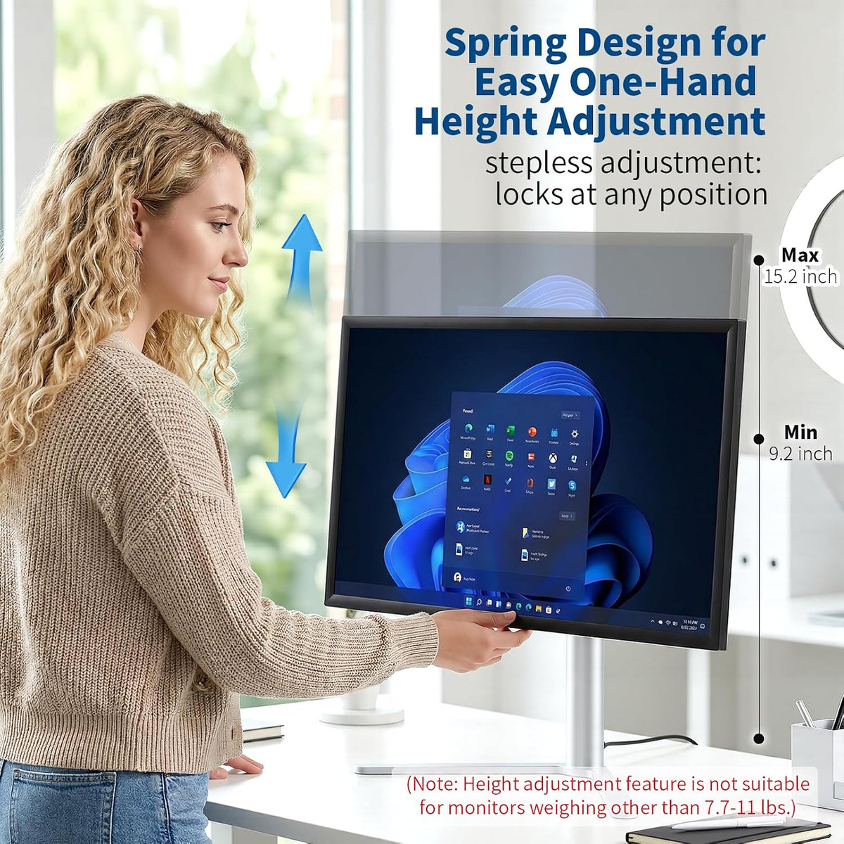 Aluminum VESA Monitor Stand for Monitor Weight 7.7-11 lb, 24-27″