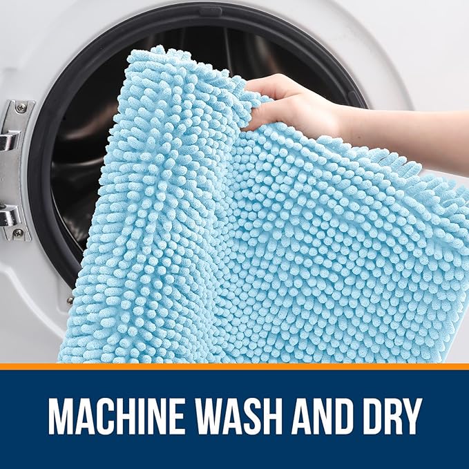 OLANLY Large Bathroom Rugs 40x32, Extra Soft Absorbent Chenille Bath Rugs