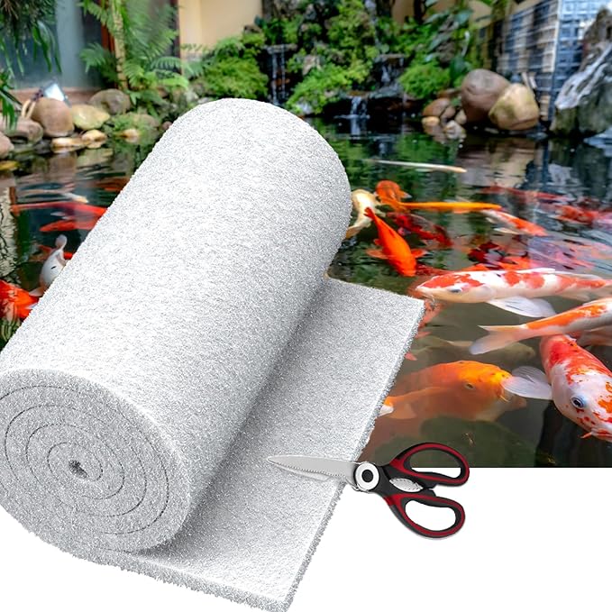 Classic Pond Filter Pad Media 18"x36"x1", 4.5 Ft² White Thicker Reusable