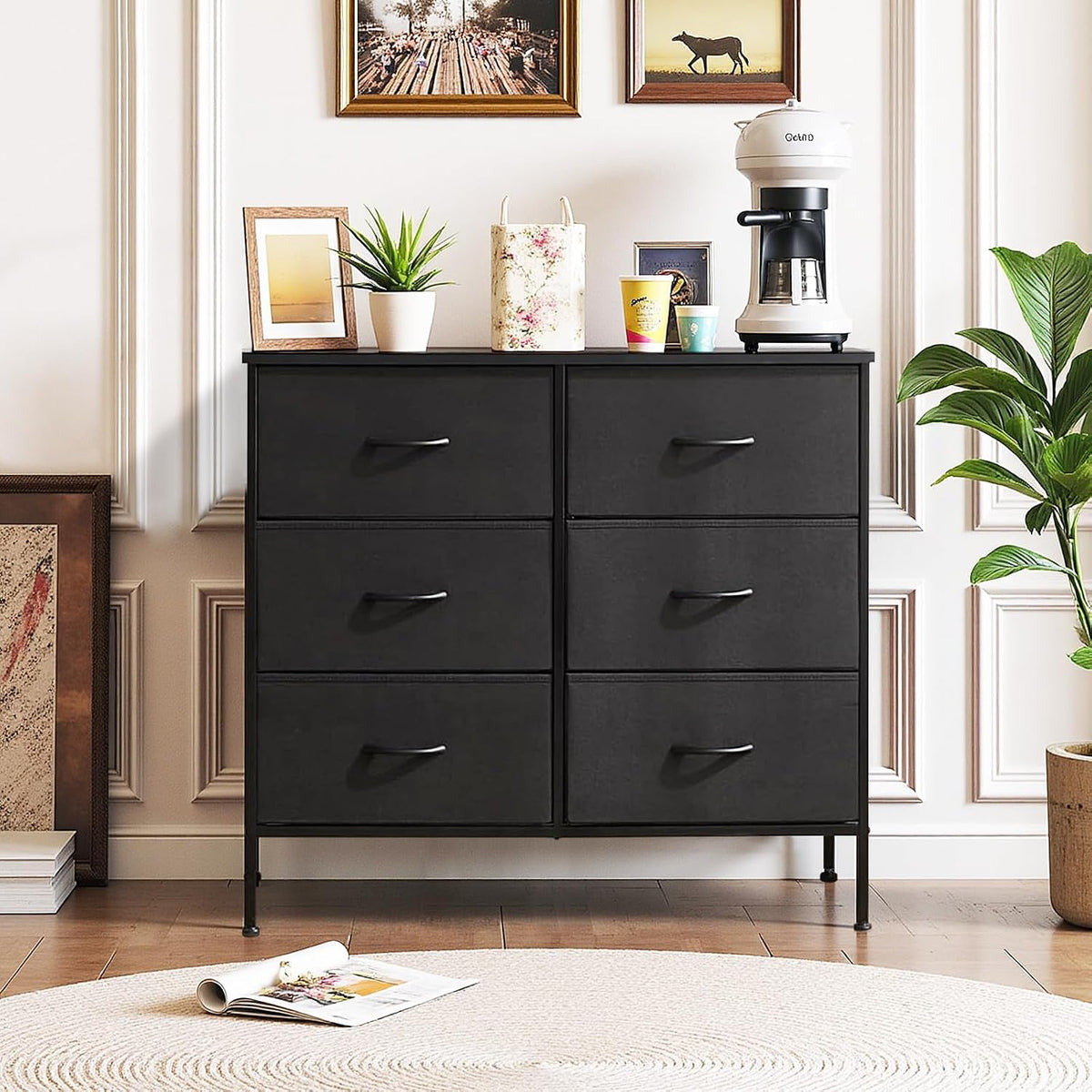 6-Drawer Dresser for Bedroom, Anti-Tip Wide Storage Organizer